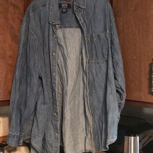 Men’s jean long sleeve button down shirt